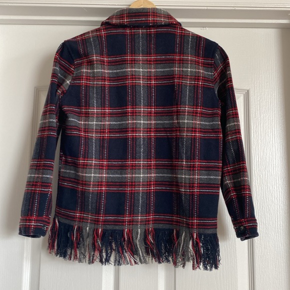 NWOT Freshman 1996 Girls 12/14 Plaid Fringe Shacket - Picture 6 of 7